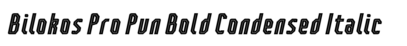Bilokos Pro Pun Bold Condensed Italic image
